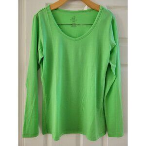 Woolx Womens Green Merino Wool blend Long sleeve Performance Tee size Large base